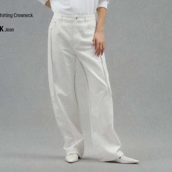 Tibi Spring Denim Tuck Jean – White, Size 27 - Picture 1 of 5